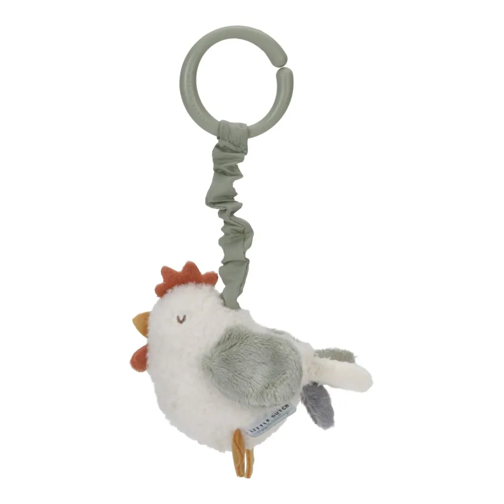 Little Dutch Zittertier Huhn, Aufziehtier Huhn Little Farm - Spielzeug für Kinderwagen & Autositz, ab 0 Monaten