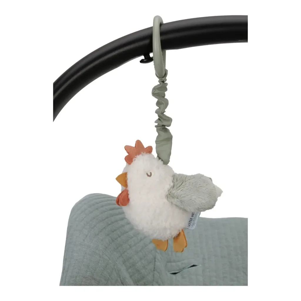 Little Dutch Zittertier Huhn, Aufziehtier Huhn Little Farm - Spielzeug für Kinderwagen & Autositz, ab 0 Monaten