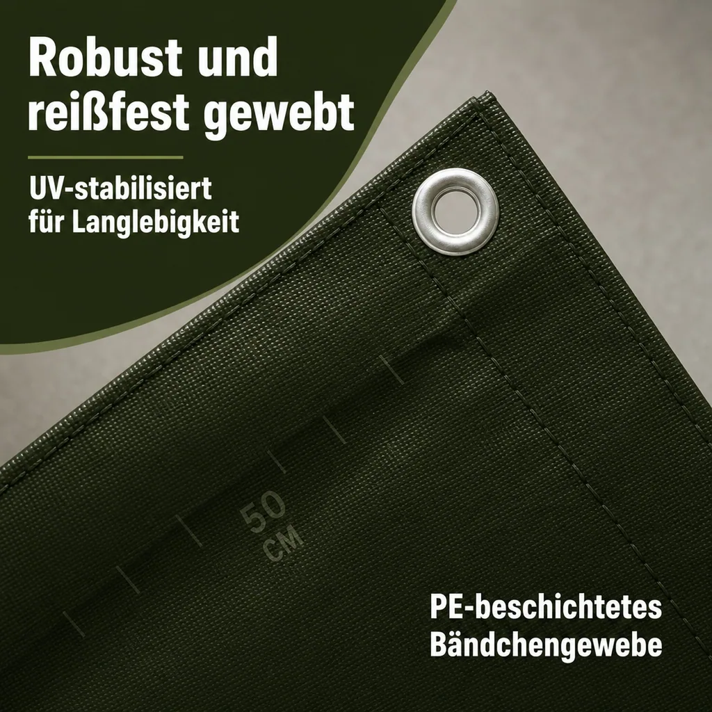 Abdeckplane grün 5x6m, 280 g/m², 30m², wasserdicht und reißfest