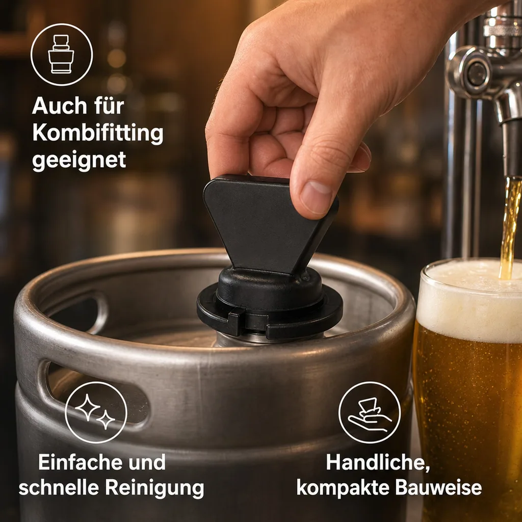 Bierfasslüfter, Fassentlüfter - Sicher und Zuverlässig, Ausführung: für Korbfitting