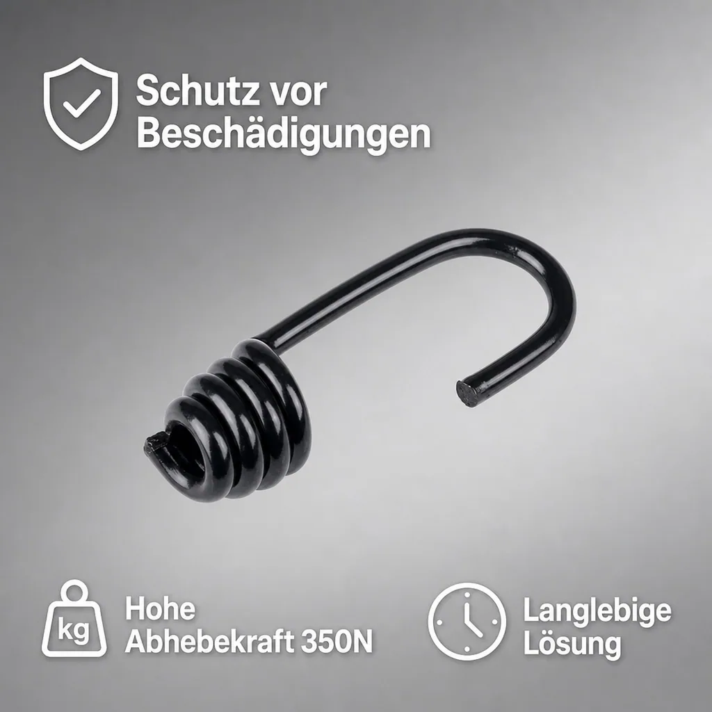Expanderseil Haken, Spiralhaken 8mm, Kunststoff, für Expanderseile