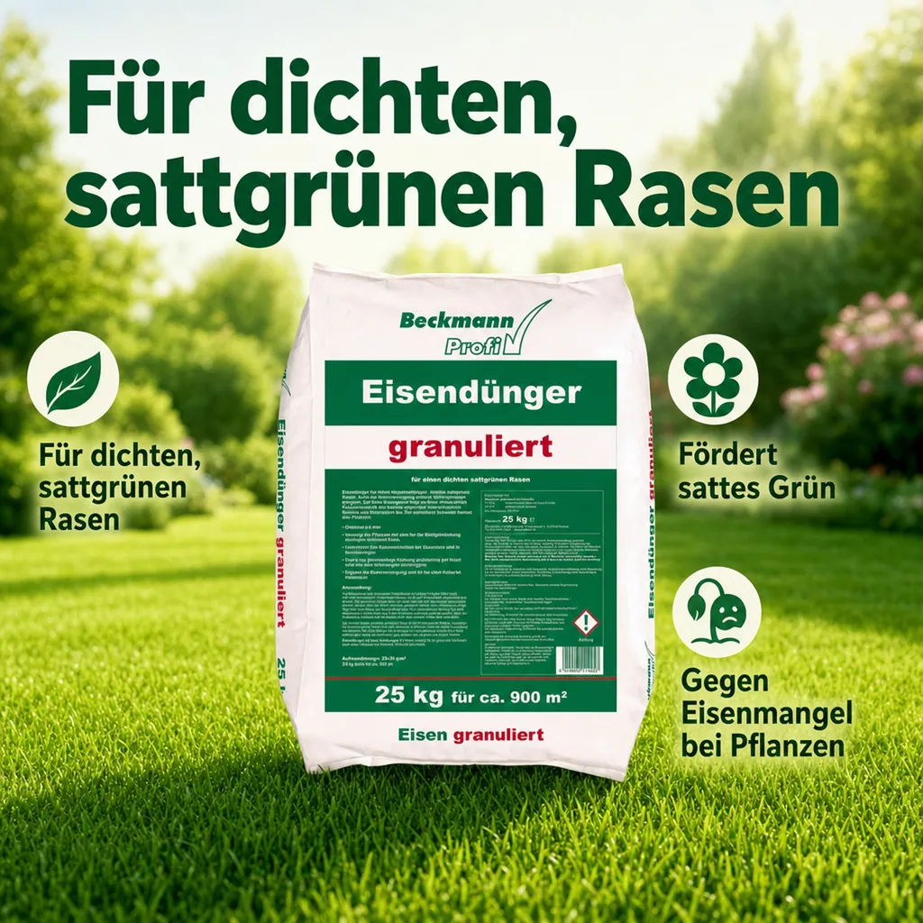 25 kg granulierter Beckmann Eisendünger 2-4mm f. ca. 900m²