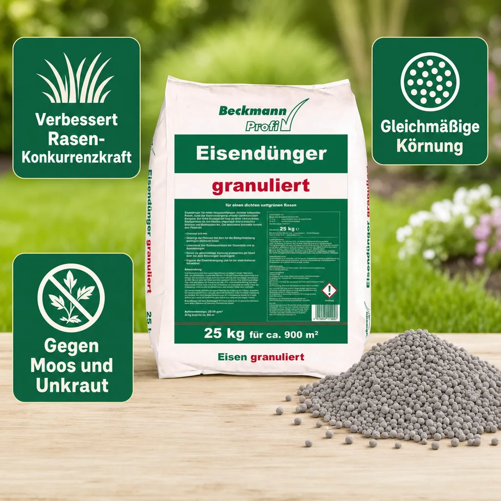 25 kg granulierter Beckmann Eisendünger 2-4mm f. ca. 900m²