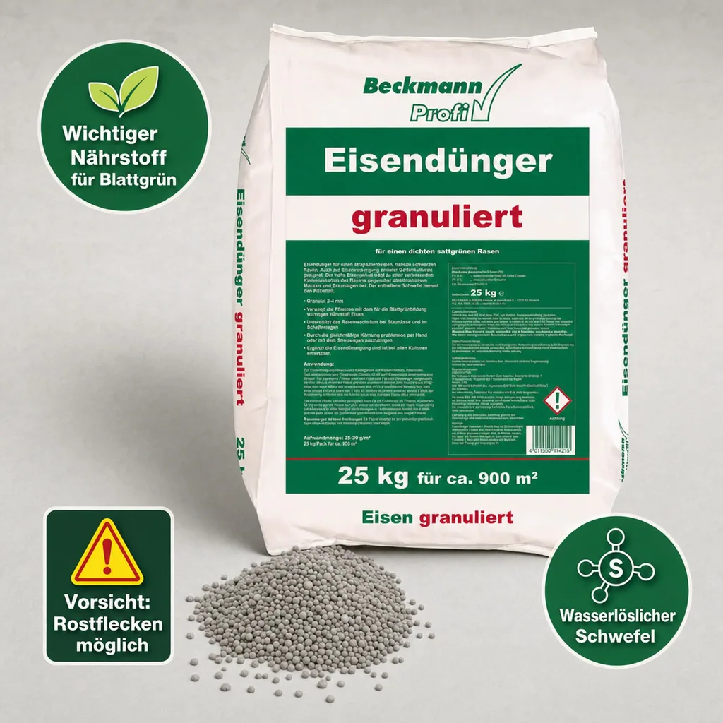 25 kg granulierter Beckmann Eisendünger 2-4mm f. ca. 900m²