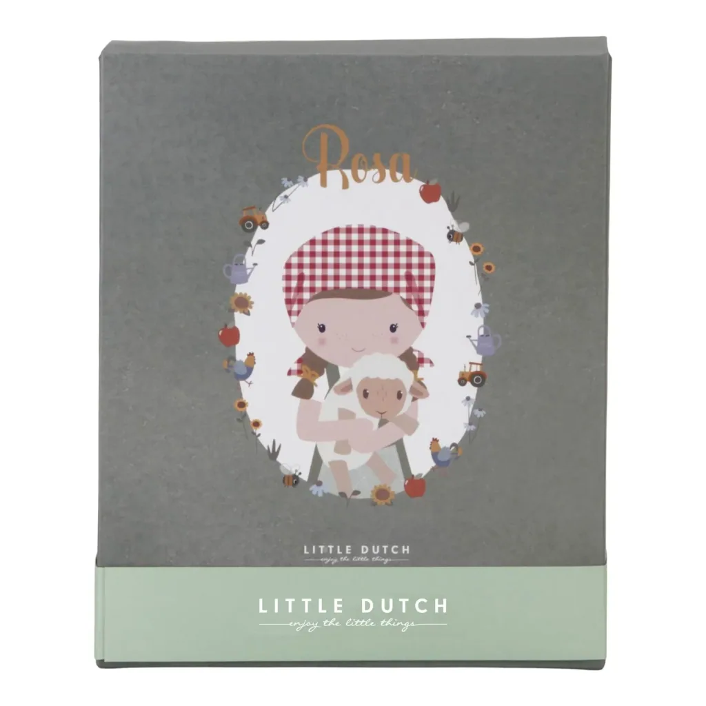 Little Dutch Stoffpuppe, Kuschelpuppe - Farmer Rosa mit Schaf, 35cm