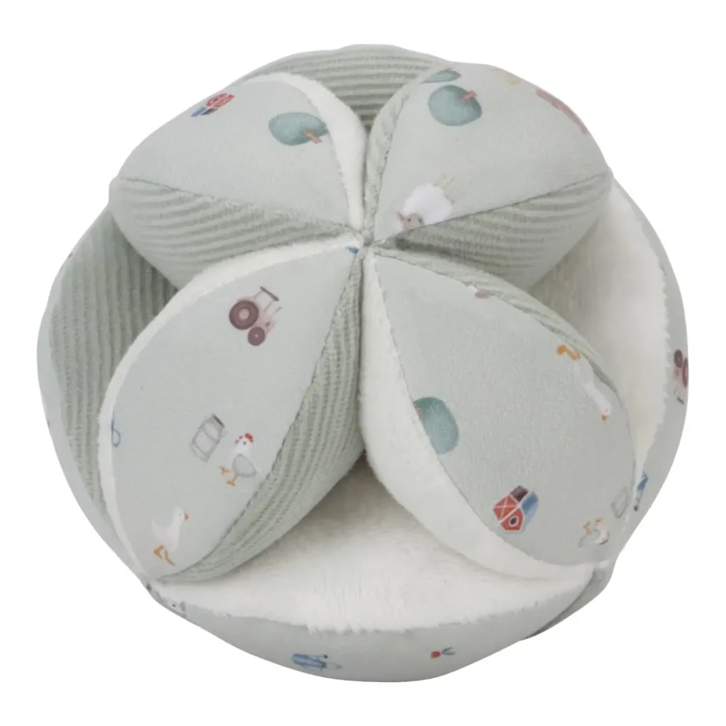 Little Dutch Greifball für Babys Little Farm - Activity Ball mit Rassel, Texturen & Little Farm Design