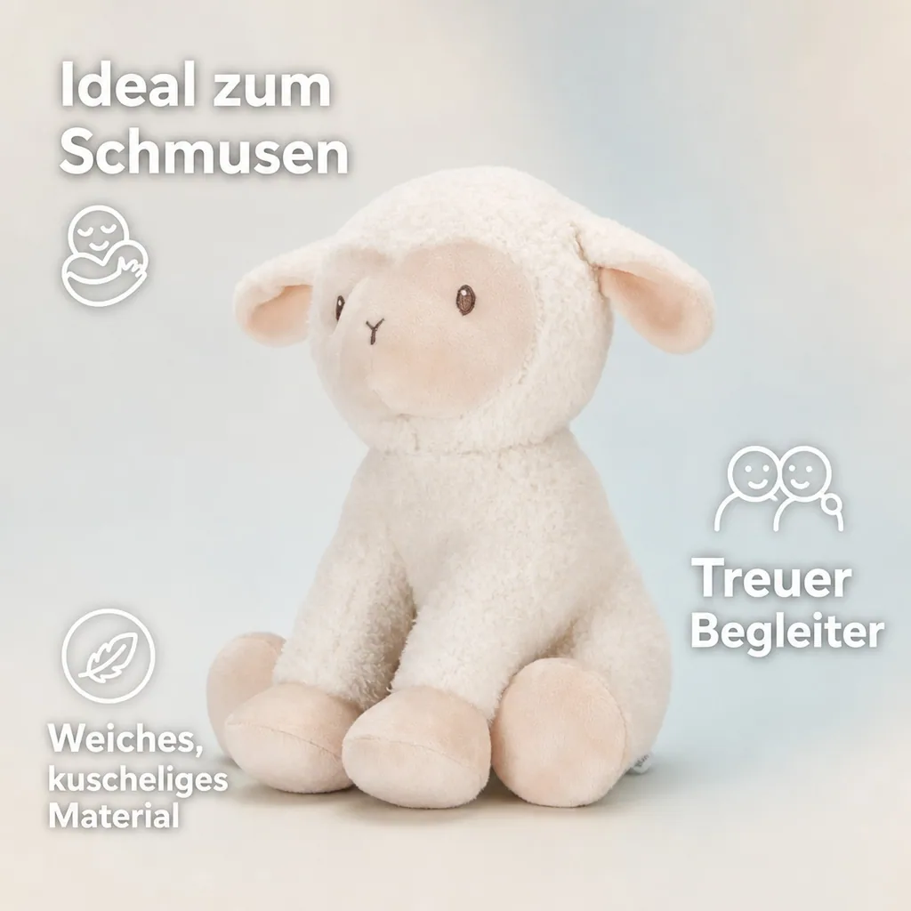 Little Dutch Kuscheltier, Plüschtier, Stofftier Schaf - Little Farm, aus weichem Stoff - Perfekt zum Spielen & Schmusen, 25cm