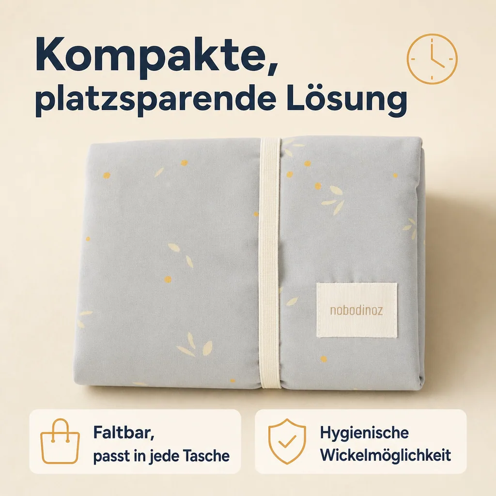 Nobodinoz STORIES Wickelauflage, Wickelmulde, 45 x 65 cm, Farbe: Weide zartblau