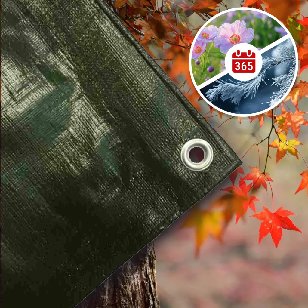 Abdeckplane, 280 g/m², wasserdicht, reißfest, UV-stabilisiert, grün 4 x 5 (20m²)