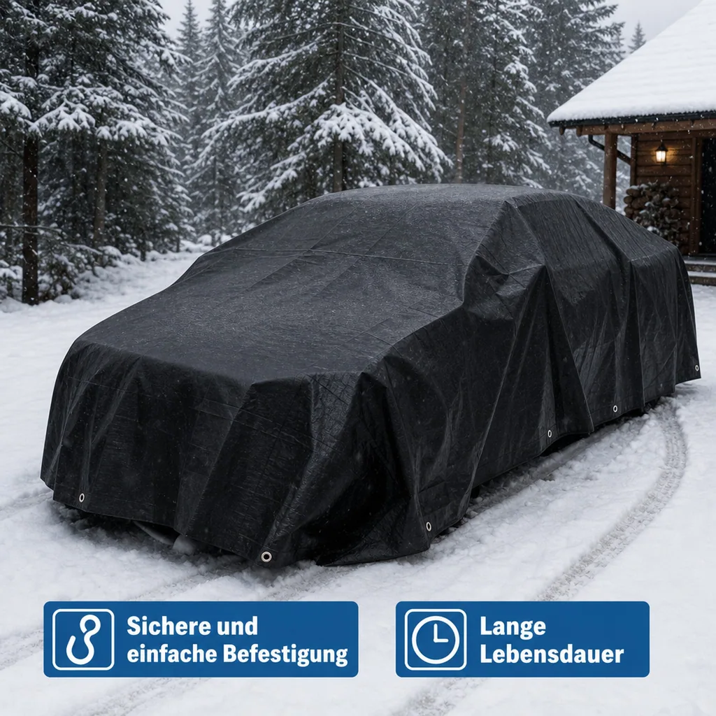 Abdeckplane, grün, 280g/m², wasserdicht, reissfest, UV-stabil, 3 x 4m (12m²)
