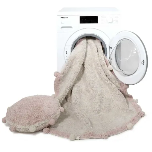 Lorena Canals waschbarer Teppich "Bubbly Natural" rosa rund
