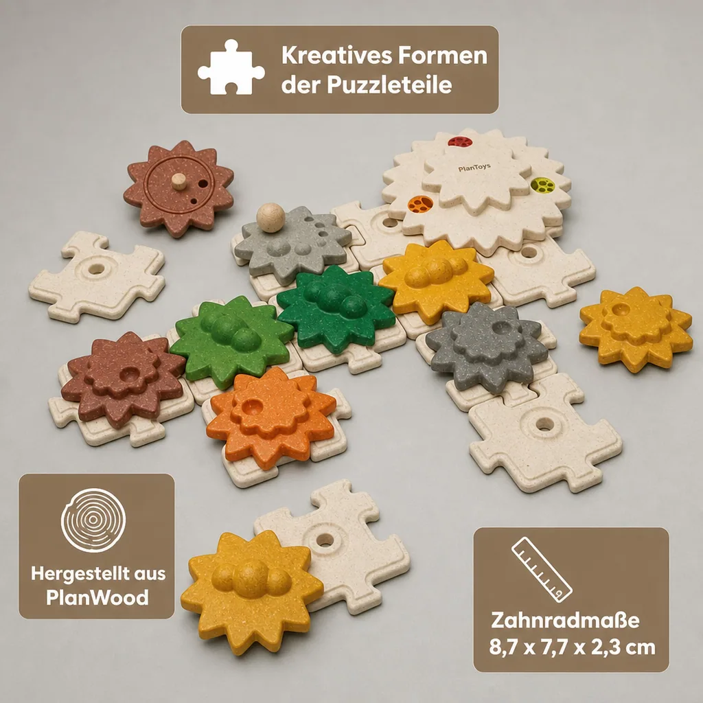 Plan Toys Kinderpuzzle Getriebe Holz