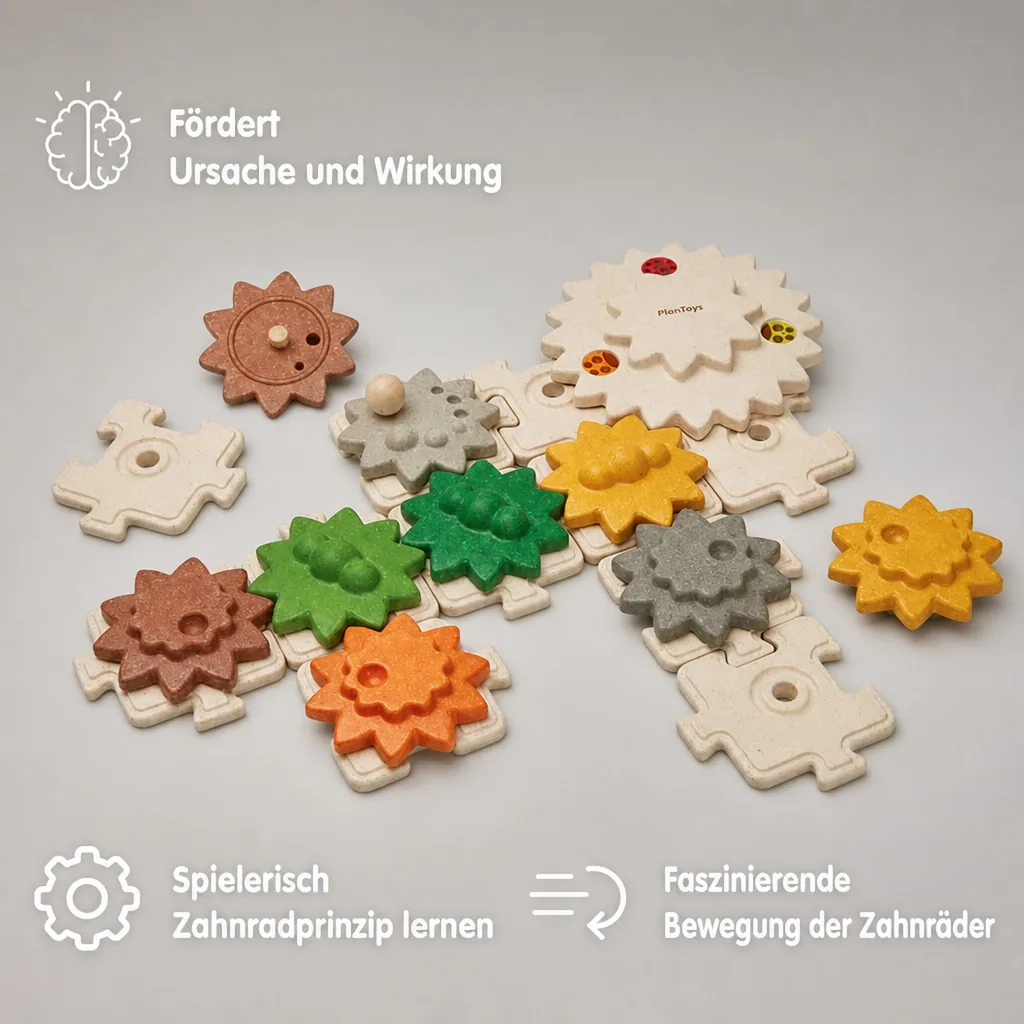 Plan Toys Kinderpuzzle Getriebe Holz
