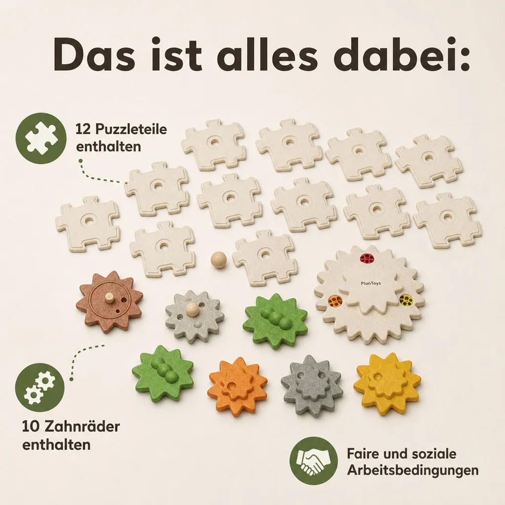 Plan Toys Kinderpuzzle Getriebe Holz