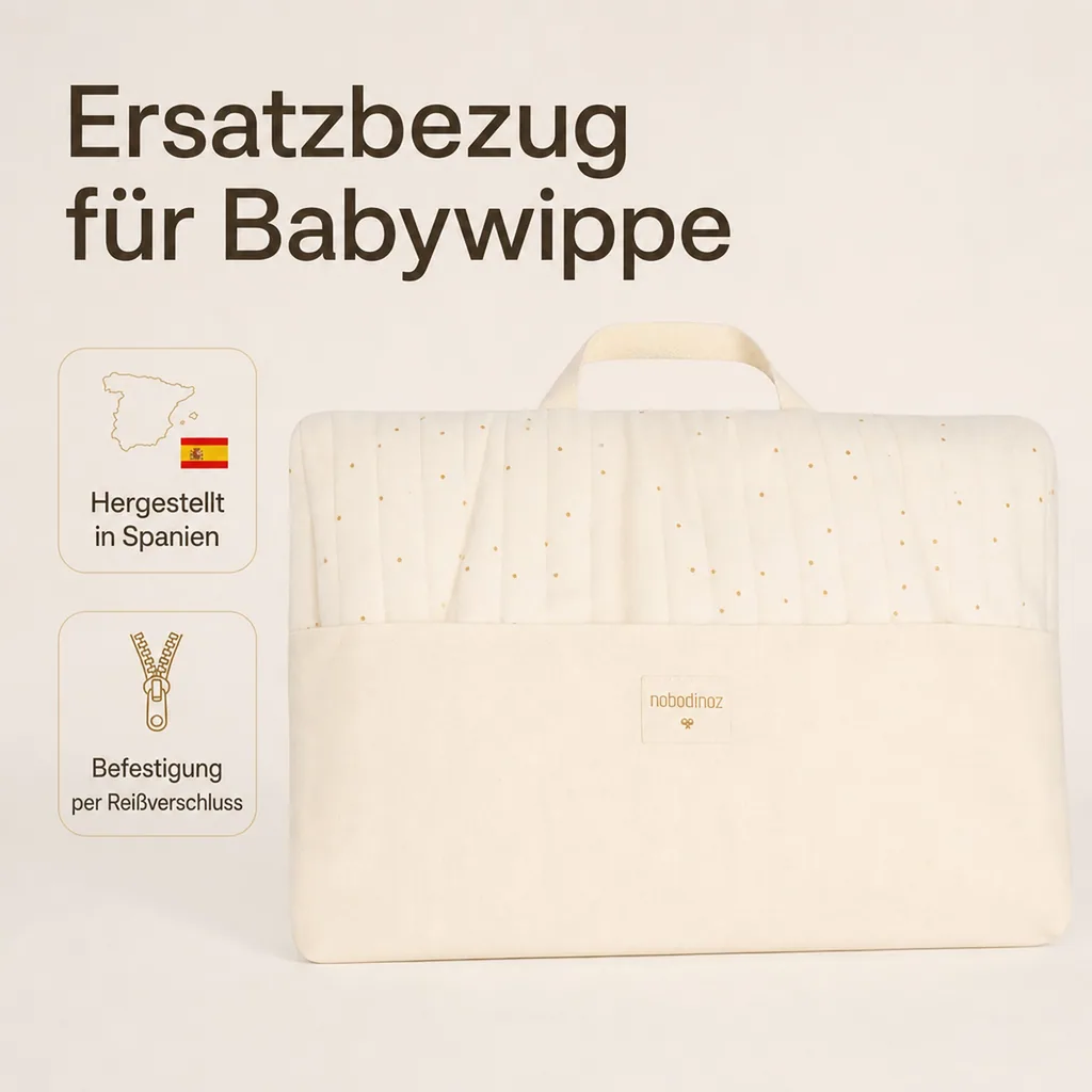 Babywippe Bezug, Ersatzbezug - Nobodinoz, honig Punkte
