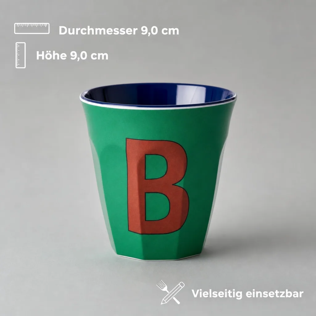RICE Becher - B, 250 ml, Melamine, Farbe: Wald grün