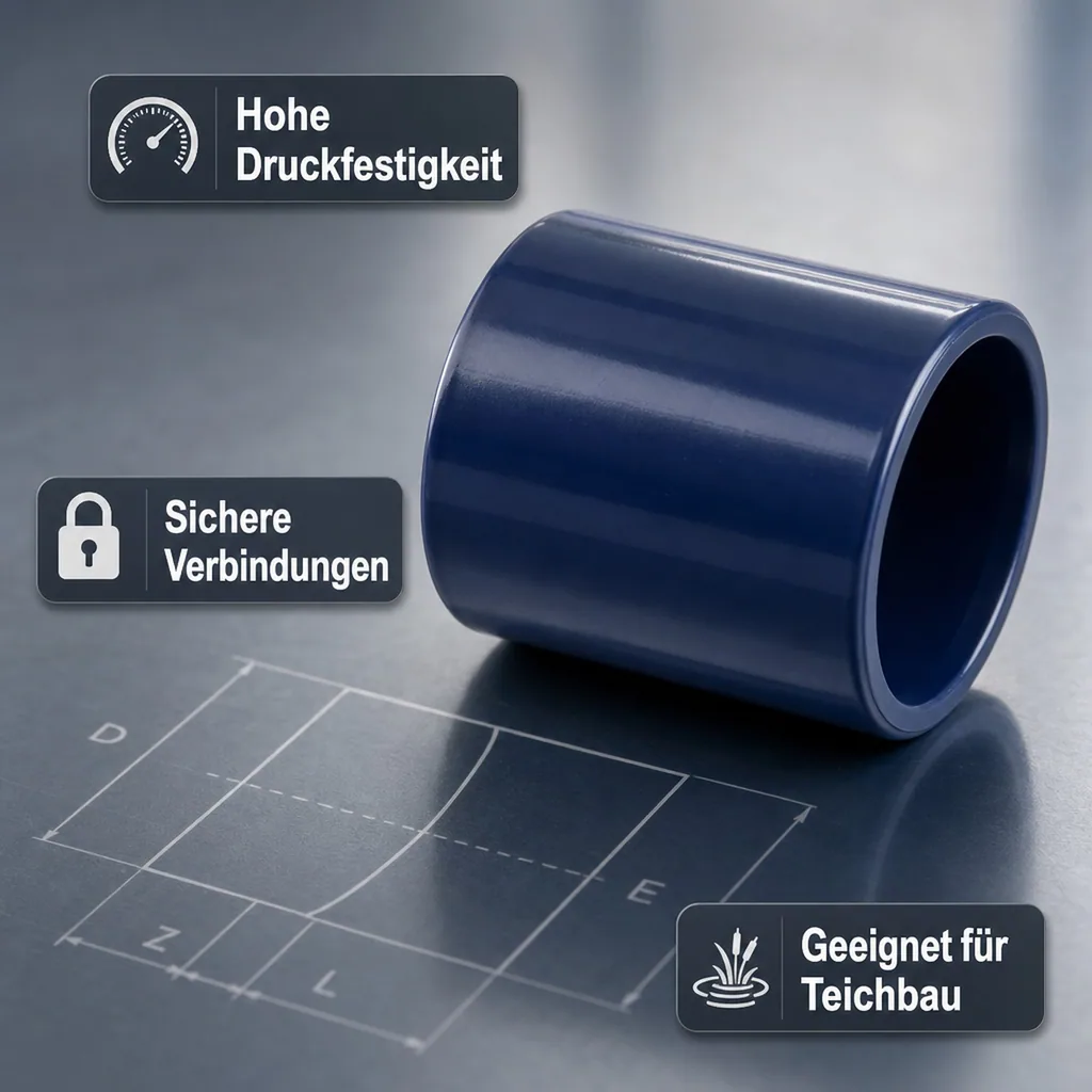 PVC Verbinder 20 mm, Klebemuffe, PN16