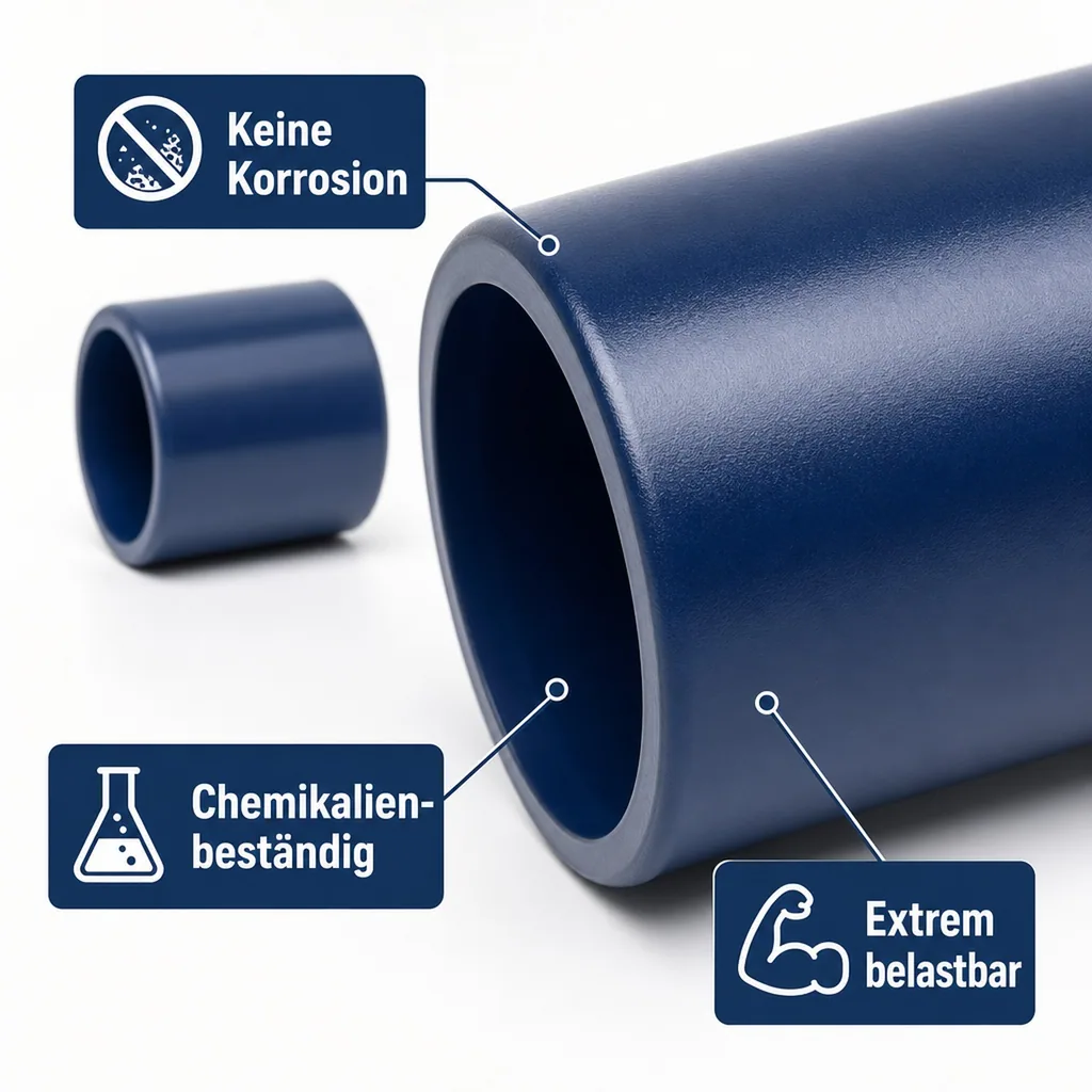 PVC Fittinge, Klebemuffe 50mm PN16, PVC-U Rohrverbinder