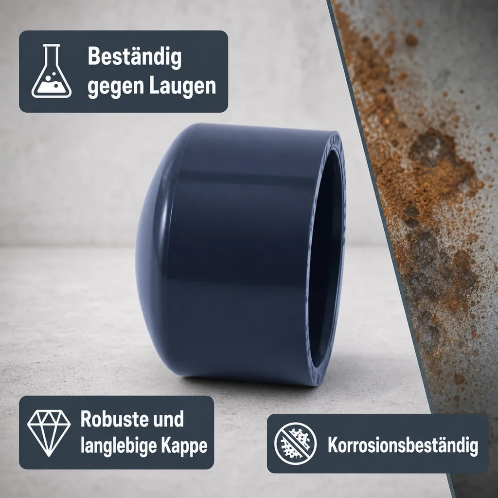 PVC Fittings, PVC-U Kappe, Klebemuffe 32mm, PN16