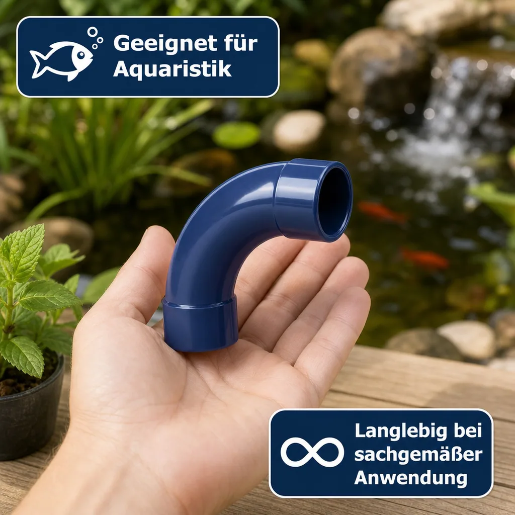 PVC Fittings, PVC Bogen 90 Grad, Klebefittinge 25mm, U Form