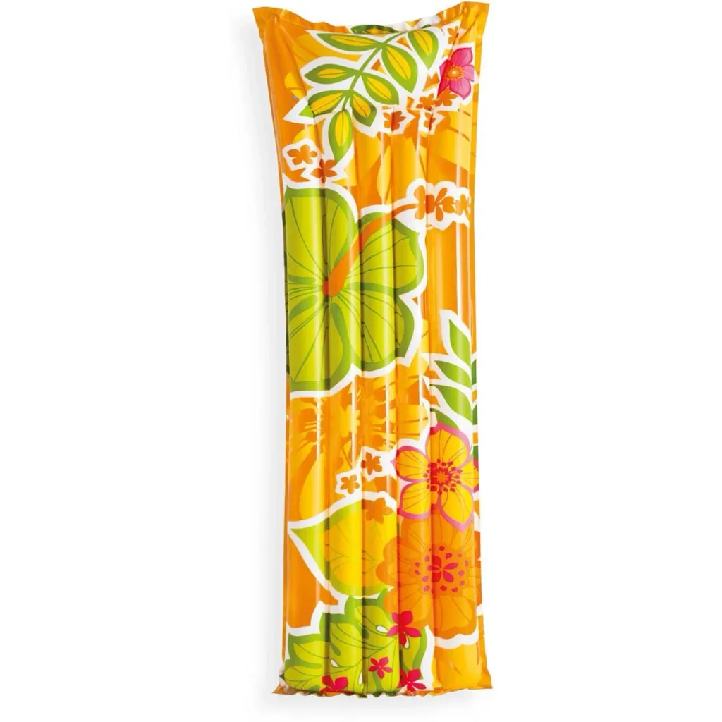 Strand Luftmatratzen mit trendigem Blumendruck orange