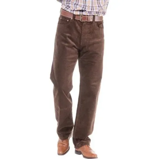 Cordhose im 5 Pocket Stil, Farbe braun, Gr. 48