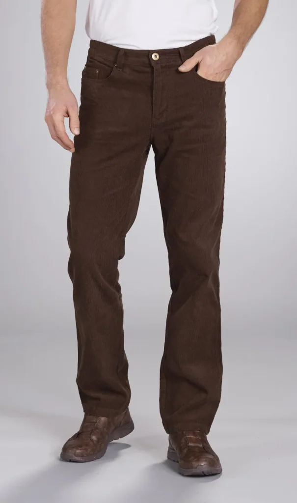 Cordhose im 5 Pocket Stil, Farbe braun, Gr. 48