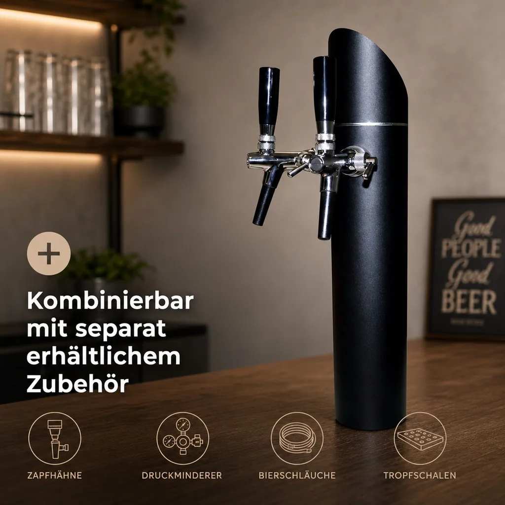 Schanksäule, Bierzapfsäule - Modell Black Tower, 2-leitig