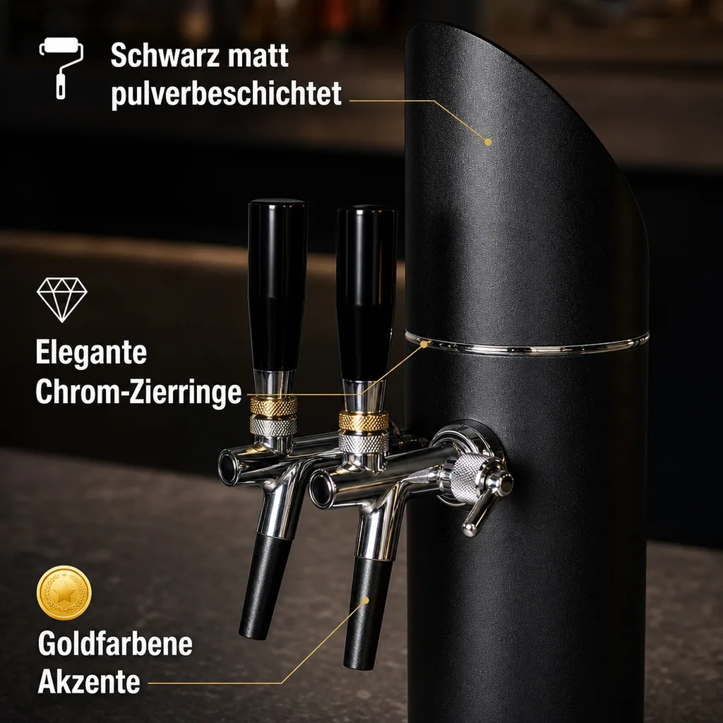 Schanksäule, Bierzapfsäule - Modell Black Tower, 2-leitig