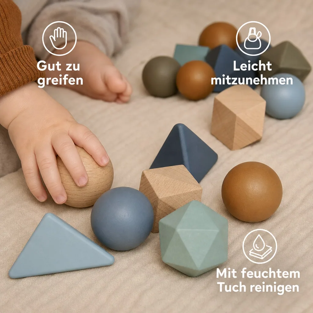 Liewood "Anna" Rassel Kugeln Holz blau Multi Mix