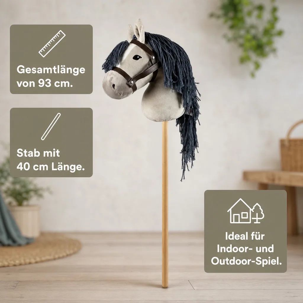 by Astrup Hobby Horse Steckenpferd grau