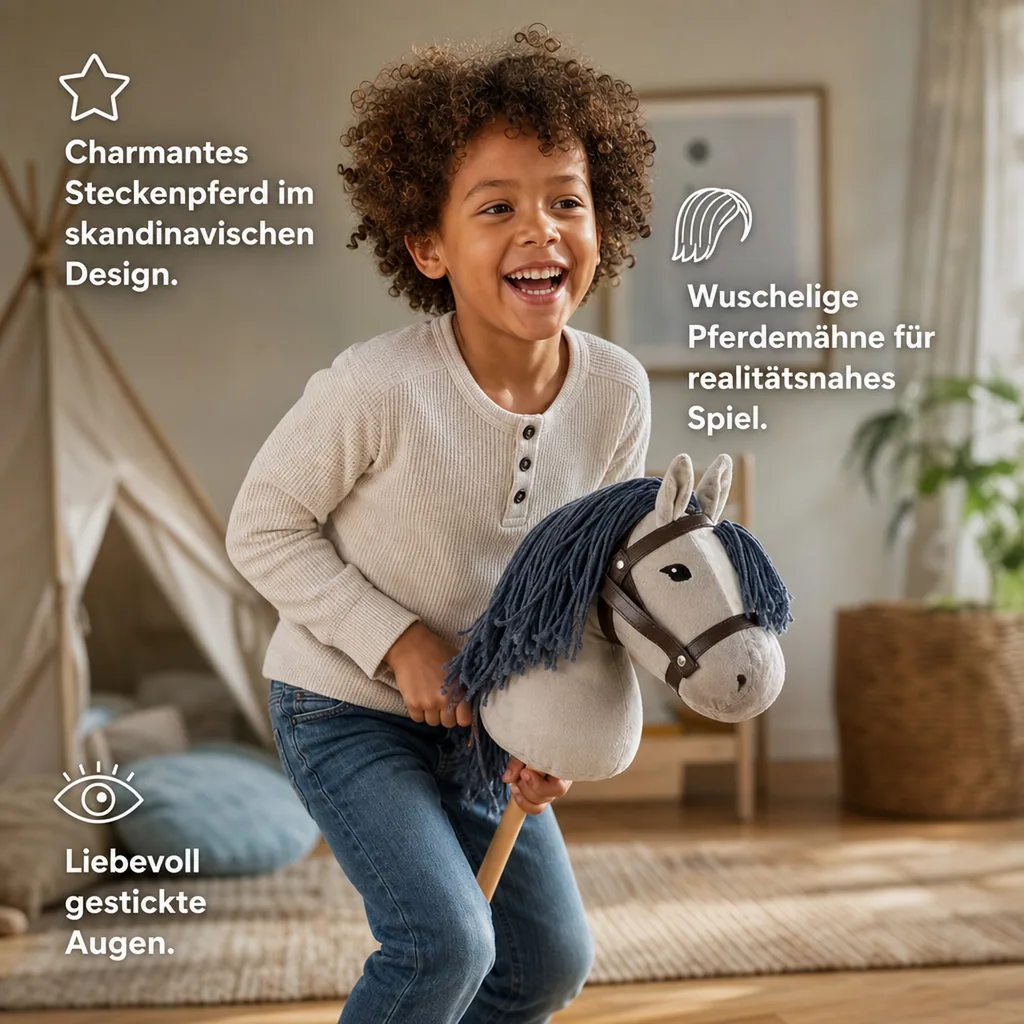 by Astrup Hobby Horse Steckenpferd grau