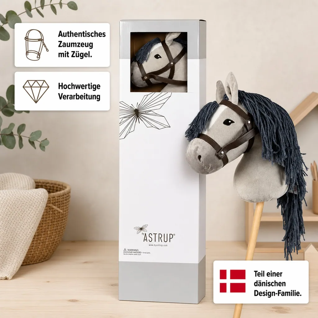 by Astrup Hobby Horse Steckenpferd grau