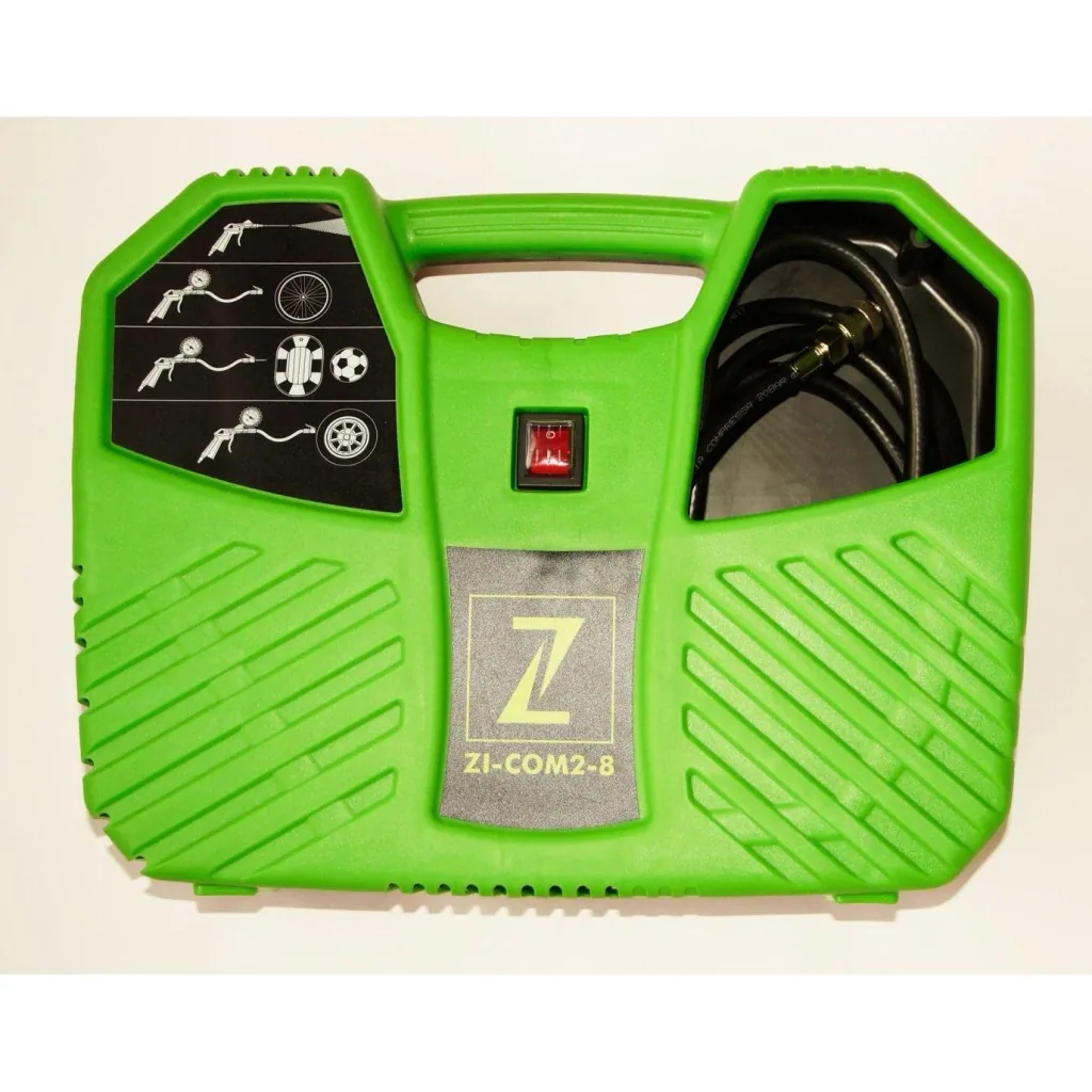 Tragbarer Gehäusekompressor ZI-COM2-8 - 8 bar - 1100W inkl. Zubehörsatz