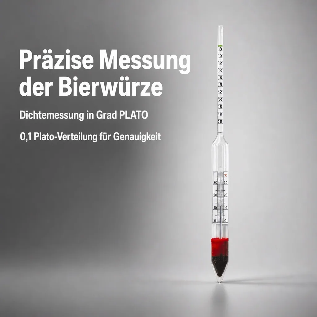 Aräometer, Dichtemesser, Bierwürzespindel - BREWFERM, 0-10 plato + Thermometer