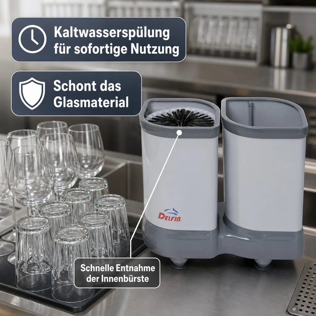 Gläserspüler, Gläserspülgerät - Delfin TS 2100, 2-Topf, Groß