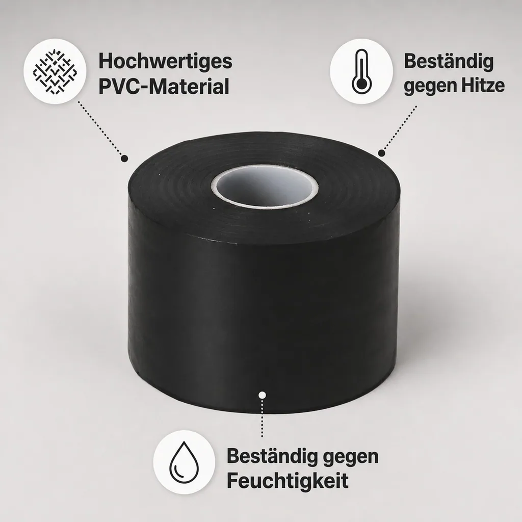 PVC-Tape zum Wickeln von Isolierungen, schwarz