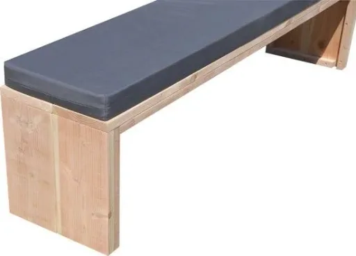 Gartenbank Douglas Holz 180 cm inkl. Wasser- und schmutzabweisendem Kissen Anthrazit