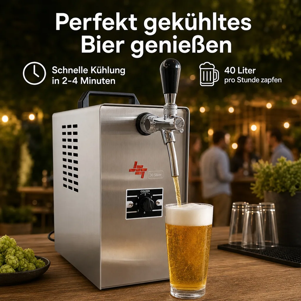 Zapfanlage, Bierzapfanlage - JET 30 Bierzapfanlage 1-leitig Trockenkühlgerät, bis zu 40 Liter/h