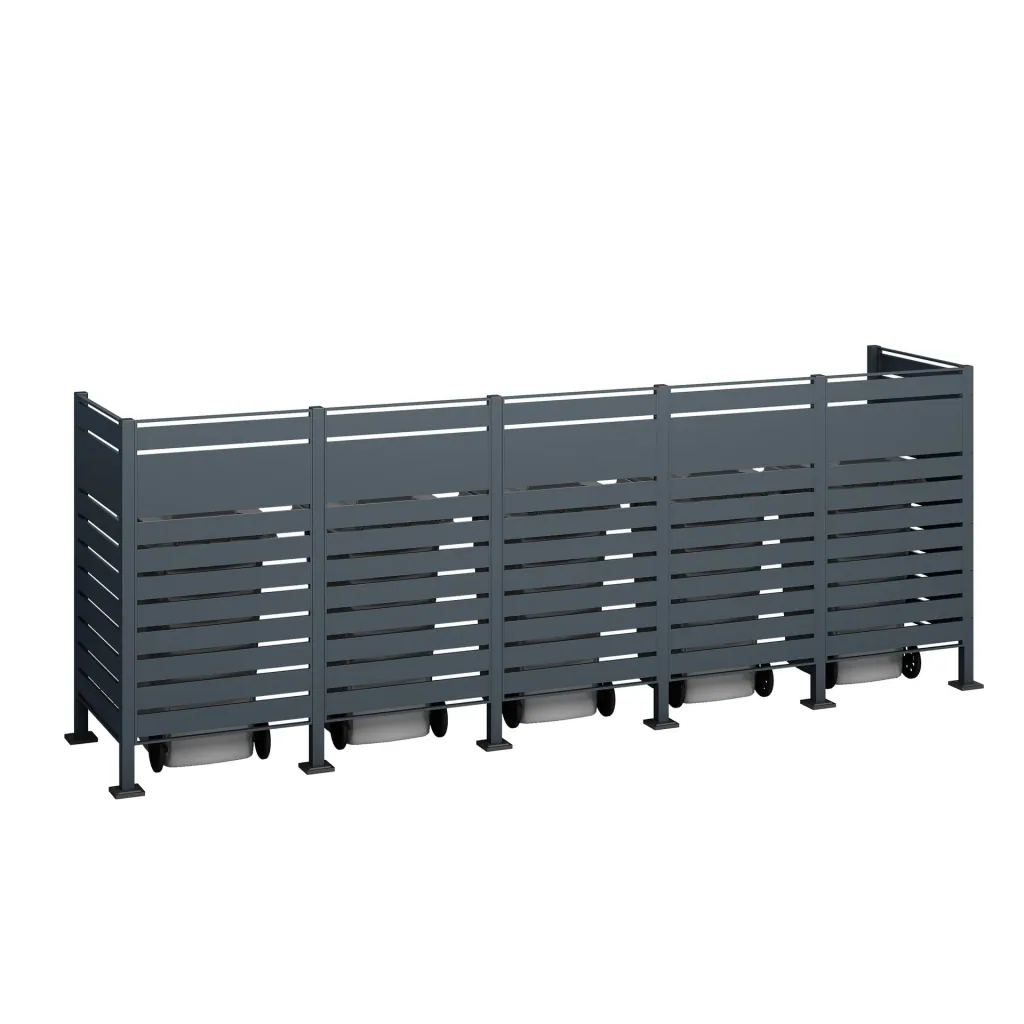 Mülltonnenverkleidung Planum 5er Box, 150 cm, antharzit