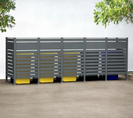 Mülltonnenverkleidung Planum 5er Box, 150 cm, antharzit
