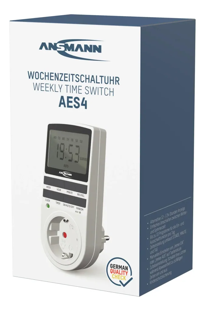 Digitale Wochen - Zeitschaltuhr mit 10 EIN- / AUS-Schaltmöglichkeiten pro Tag