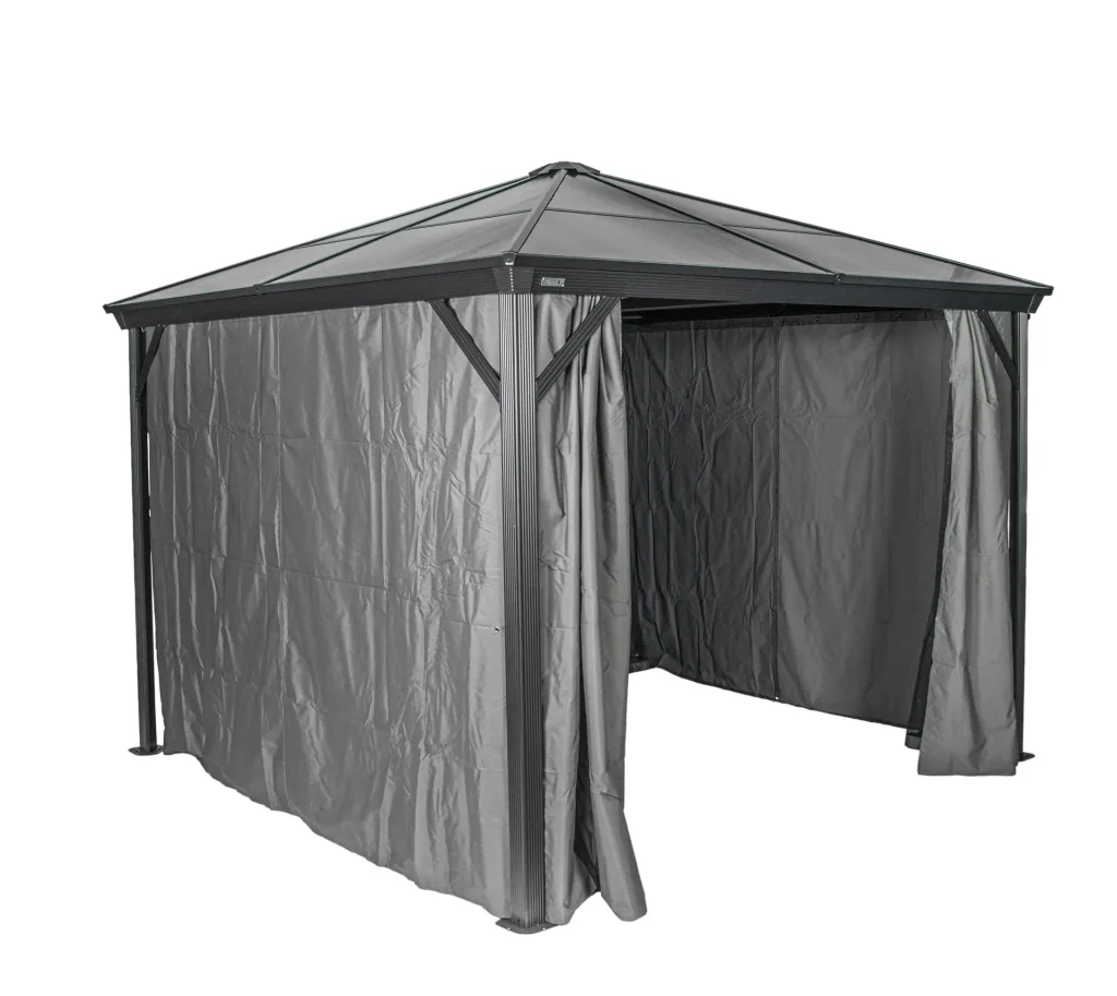 Sojag Pavillon Verona 1014 422,5×298,3×261 cm Anthrazit – Hardtop mit 6-mm-Polycarbonatdach