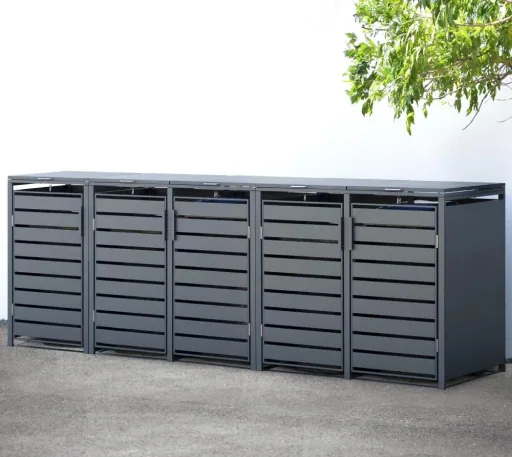 Westmann Mülltonnenbox 5-fach mit Deckel, Anthrazit