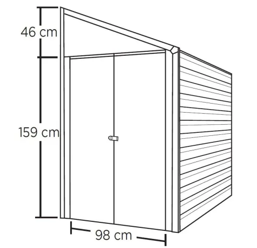 Spacemaker Gerätehaus Anlehnhaus 47 203×124×208 cm Grau – Pultdach & Doppeltür, verzinkter Stahl