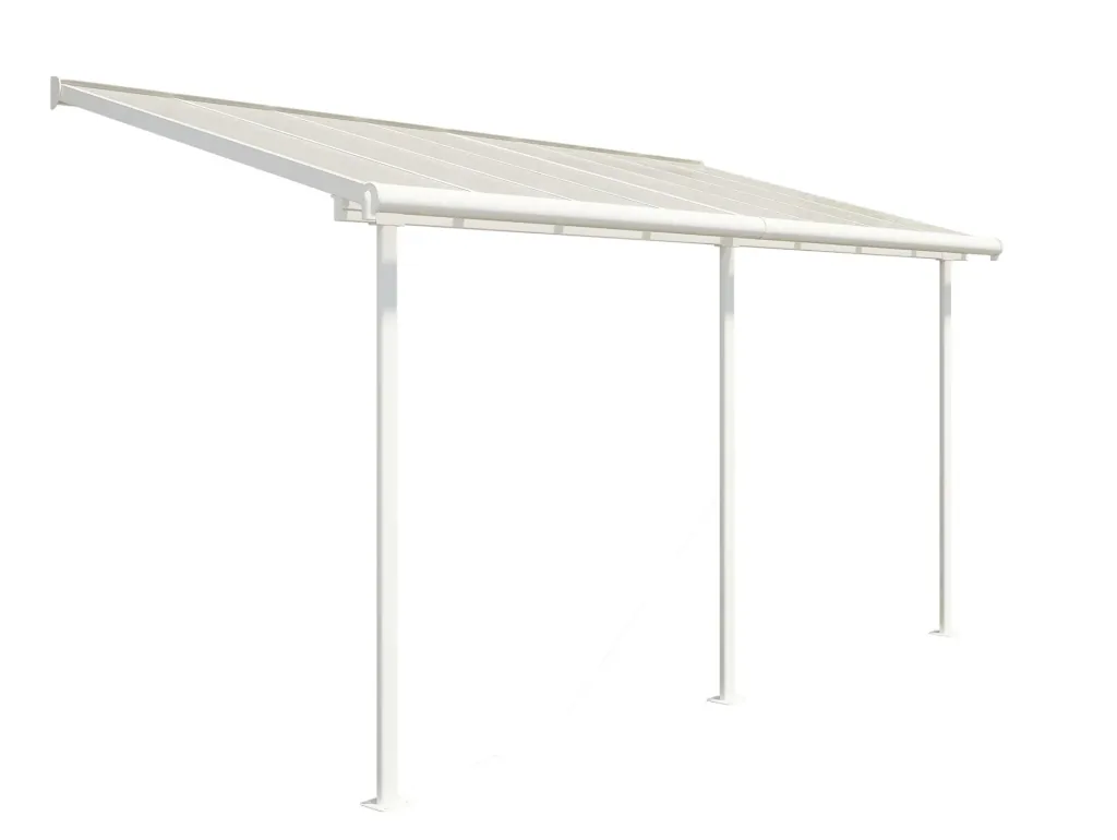 Palram Sierra Terrassenüberdachung 447 × 228 cm Weiß – Aluminium mit 6 mm Polycarbonat