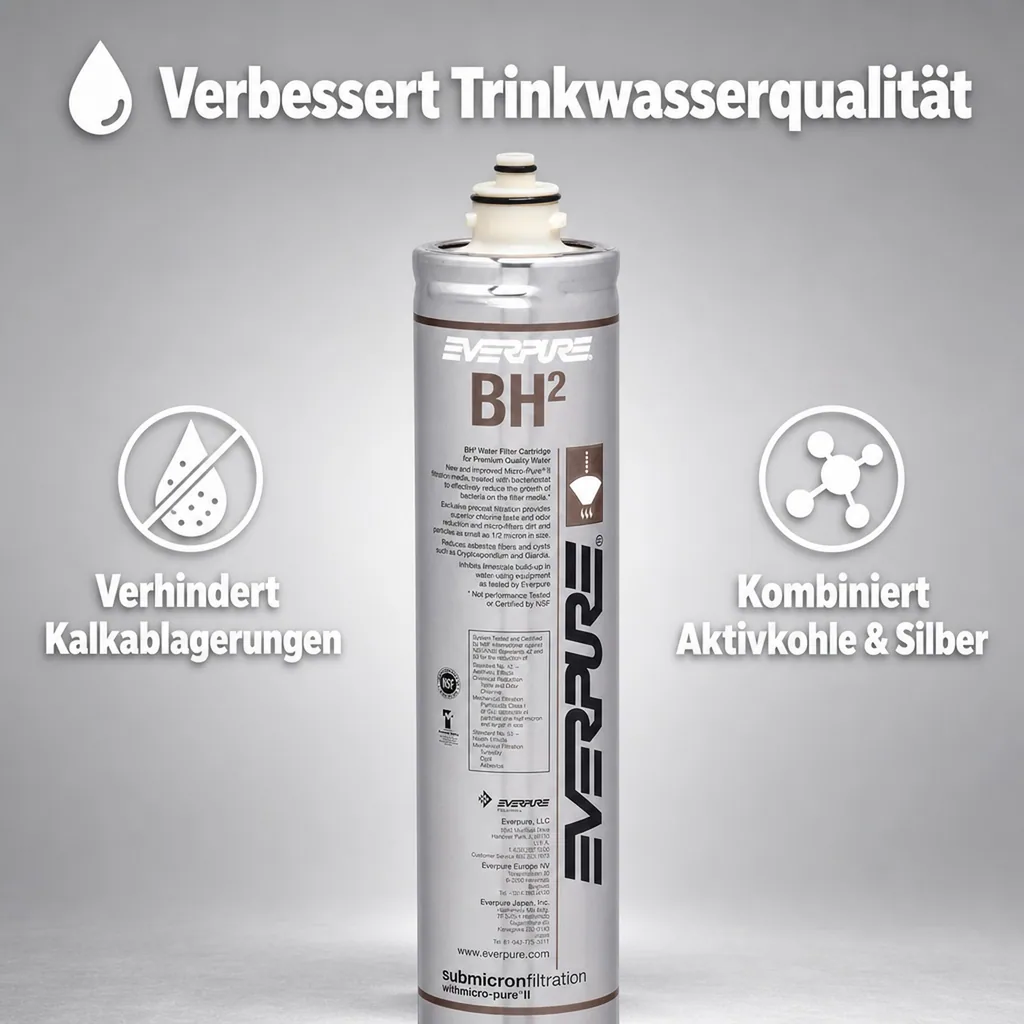 Wasserfilter, Filterpatrone - EVERPURE BH2 für Premiumwasser, Heißgetränkeautomaten, Kaffeemaschinen