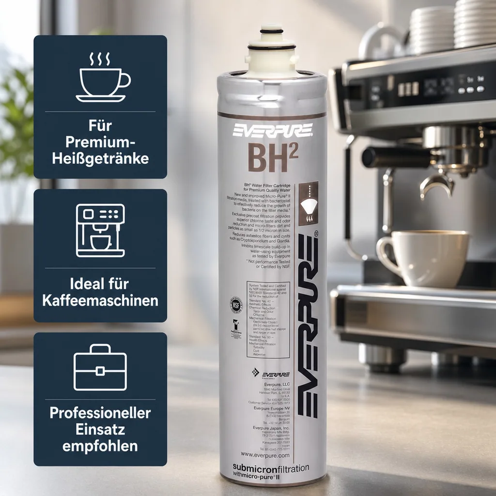 Wasserfilter, Filterpatrone - EVERPURE BH2 für Premiumwasser, Heißgetränkeautomaten, Kaffeemaschinen
