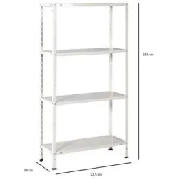 2 Stück Metall-Lagerregal mit 4 Fachböden - 200kg Kapazität - (HxBxT) 145x72,5x30cm - 50kg pro Fachboden
