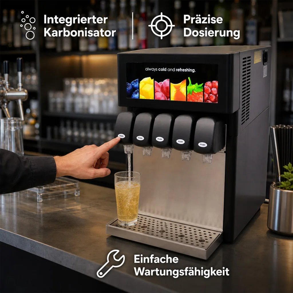 Wassersprudler, Wasserspender, Postmixanlage Omega 5, Oberthekengerät
